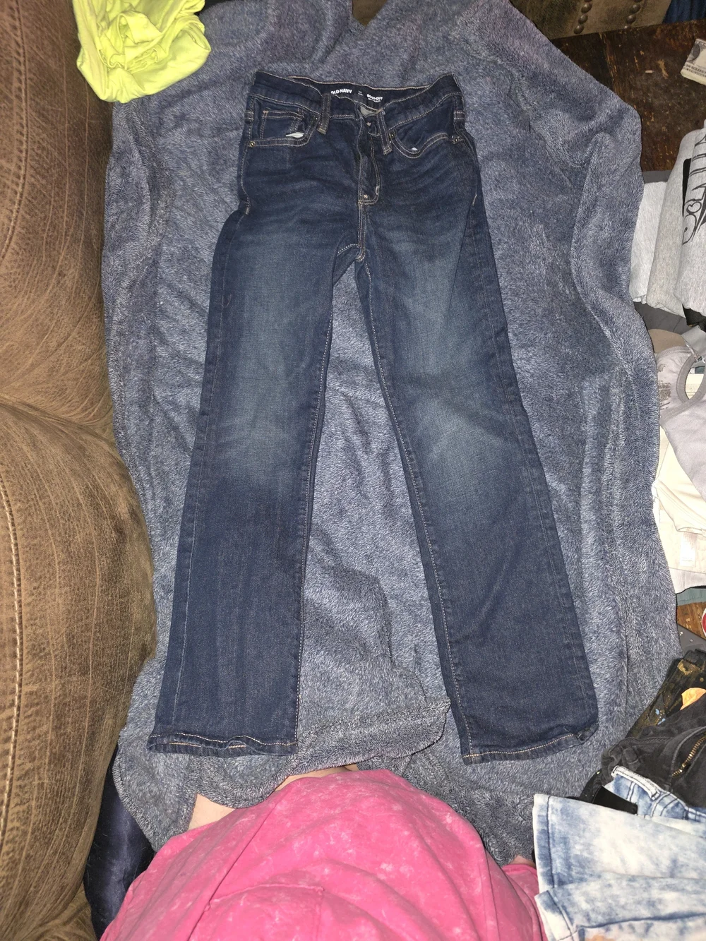 Old Navy Dark Blue Kids Jeans - Straight Leg Size 12 Slim